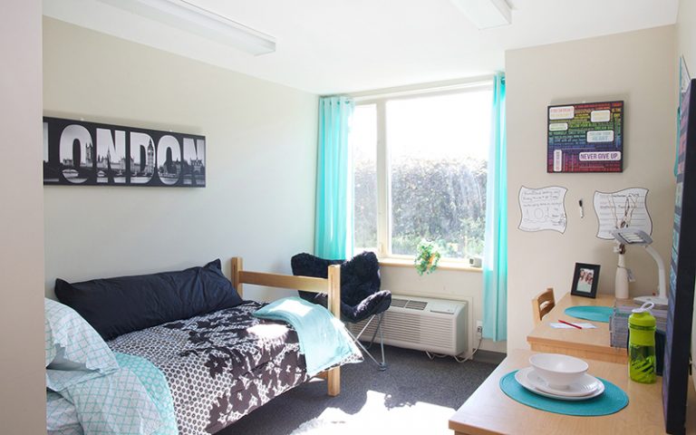 First-year student residence room on UBC's Okanagan campus.