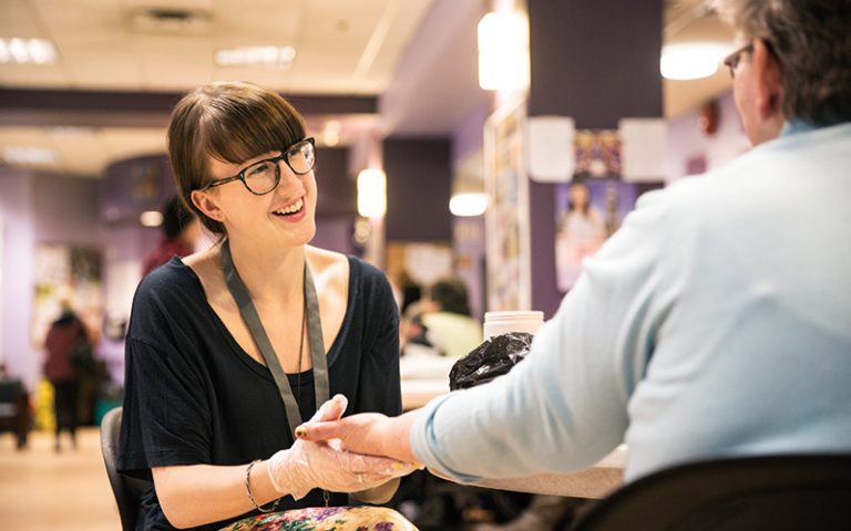 UBC student engaged in a work program