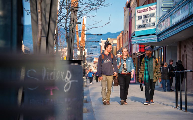 UBC students walking in downtown Kelowna