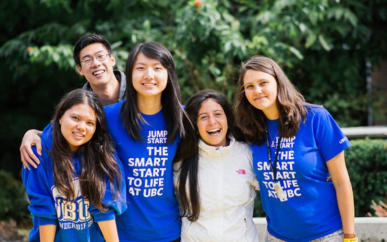 Group of students at UBC's Jump Start international orientation
