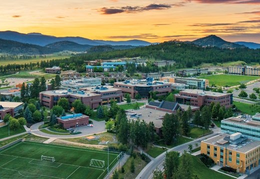 Aerial view of UBC's Okanagan campus