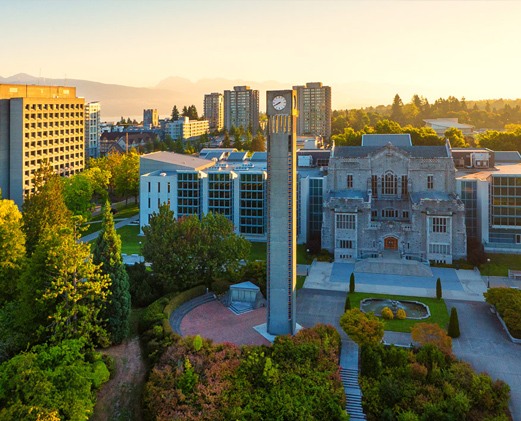 Aerial view of UBC's Vancouver campus