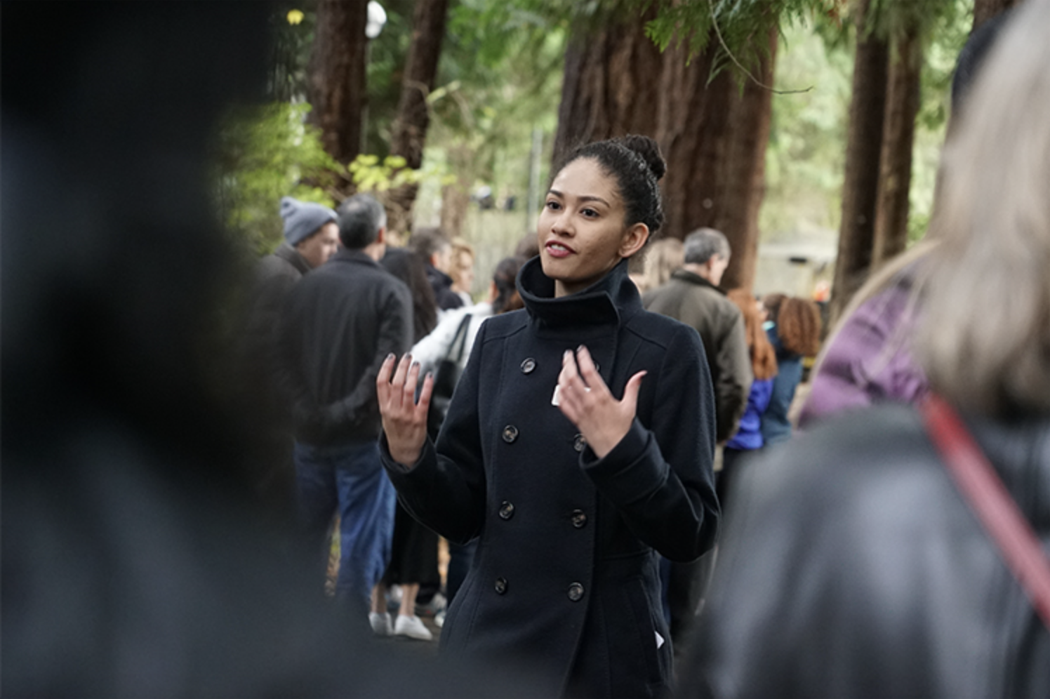 Student ambassador giving a group campus tour