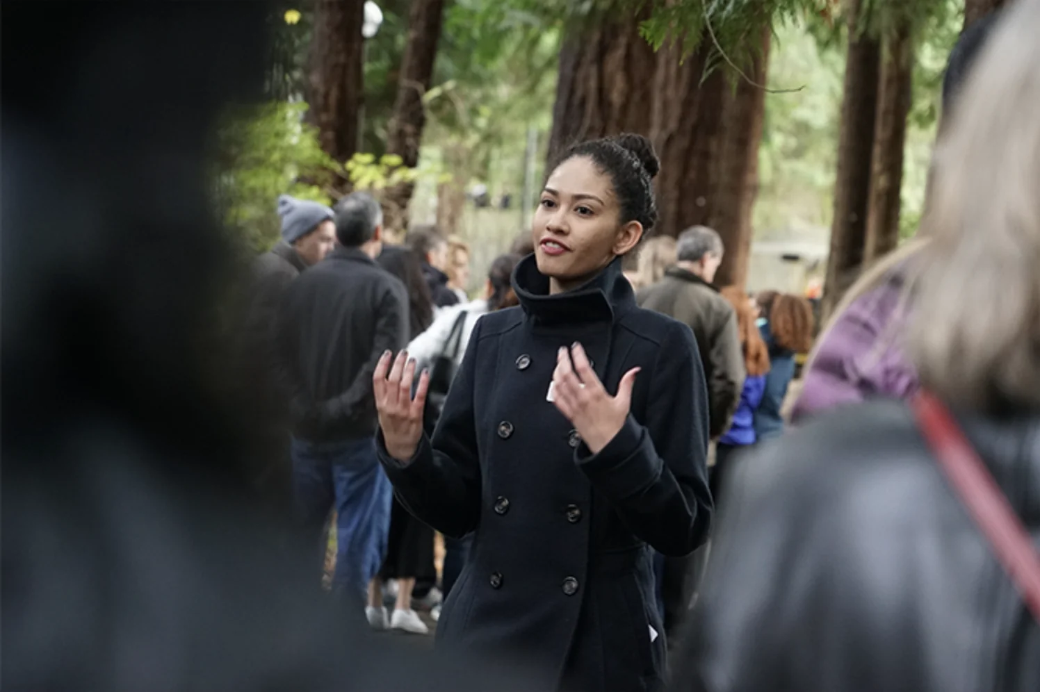 Student ambassador giving a group campus tour