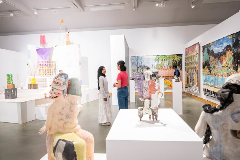 Students in a UBC art gallery