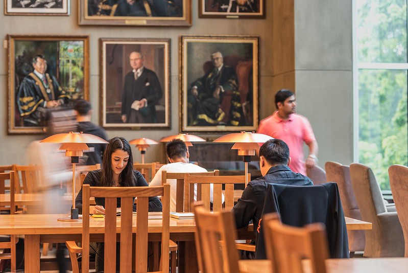 Students studying at Koerner Library
